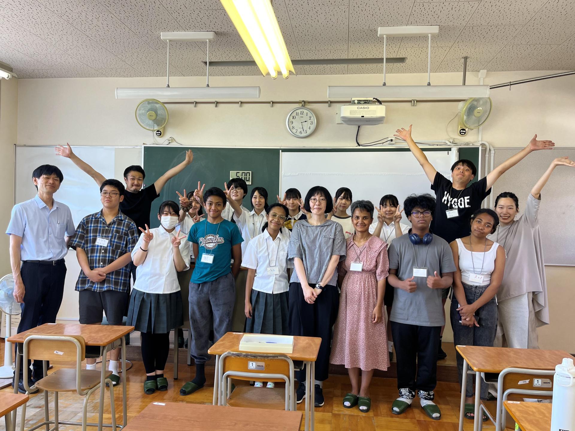 遊佐高校での写真