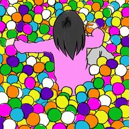 ボールプールで遊ぶ子どものイラスト